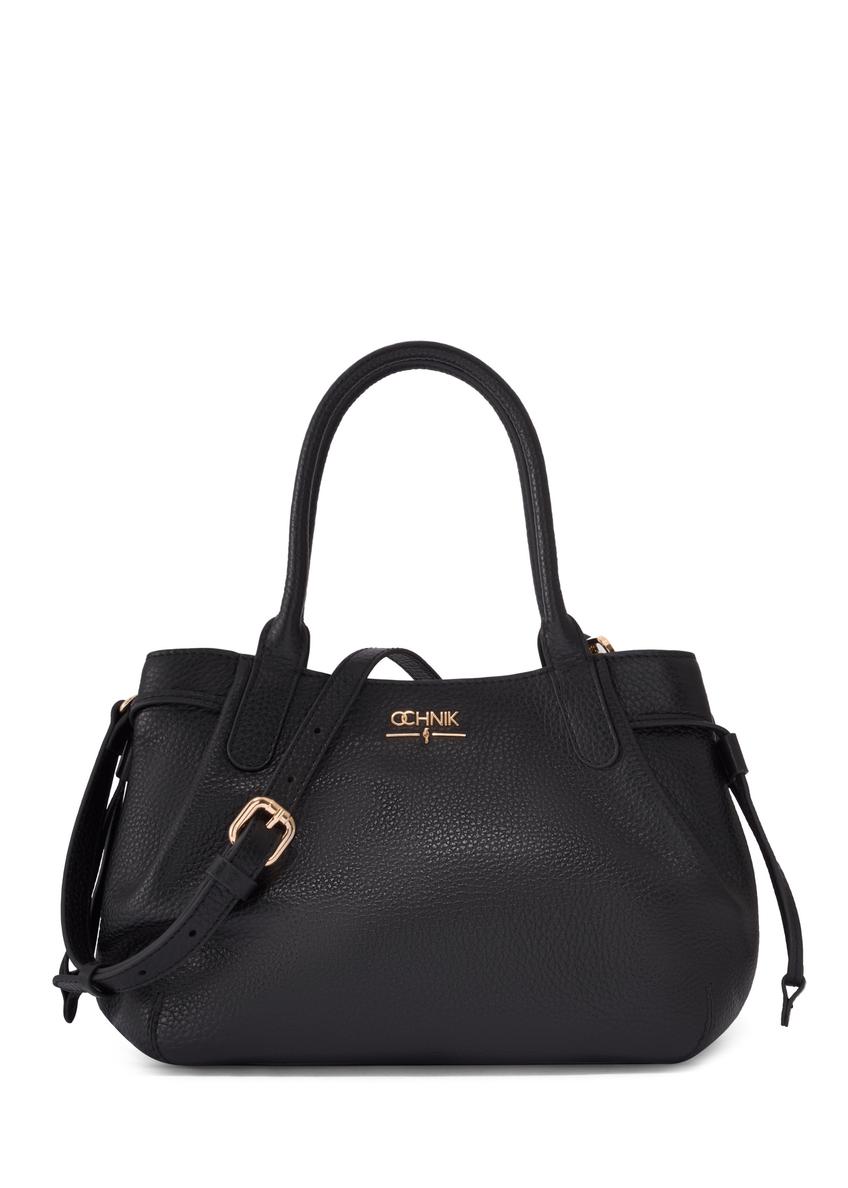 Women's leather handbag in black color TORES-1361-9I(Z26)