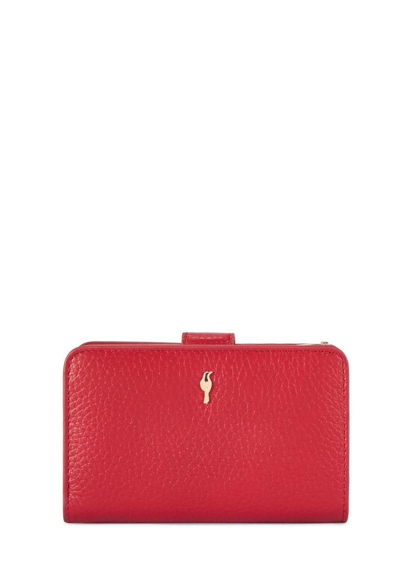 Medium red leather women's wallet PORES-0896G-42(Z25), front product view on white background.