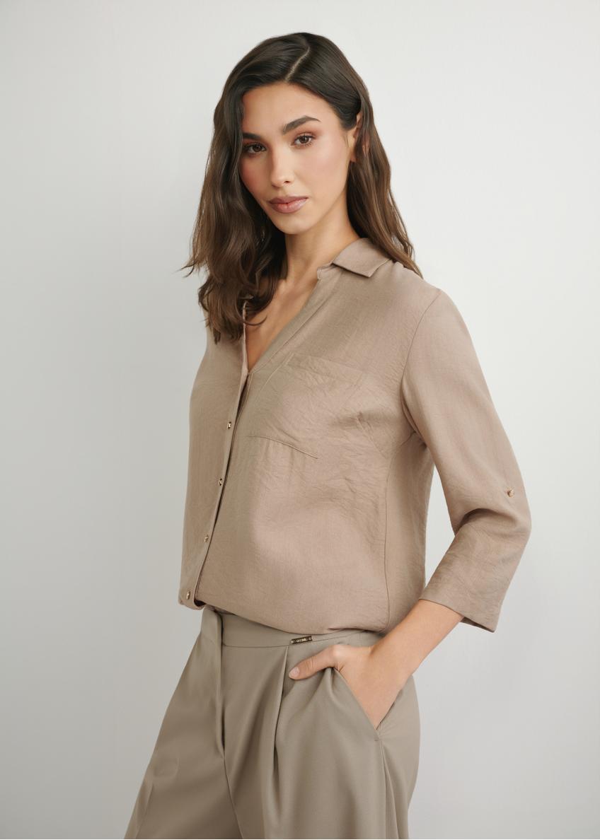 Dark beige women's shirt KOSDT-0157A-1D(W26)