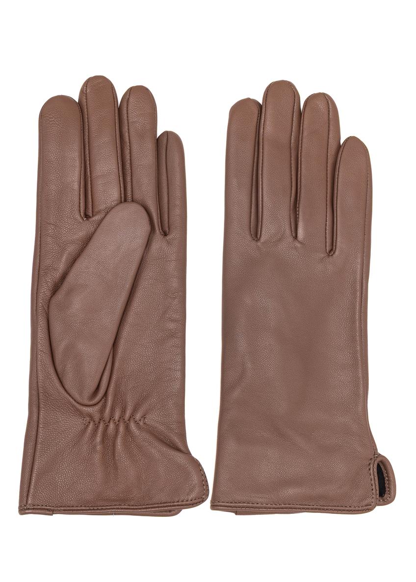 Women's camel leather gloves REKDS-0001A-24(Z25)