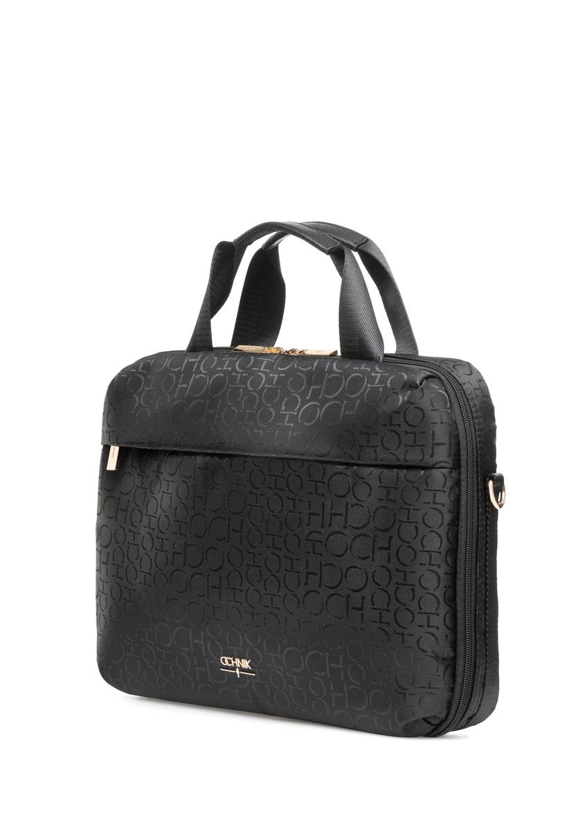 Black women's bag with monogram TOREN-0299-99(W25)