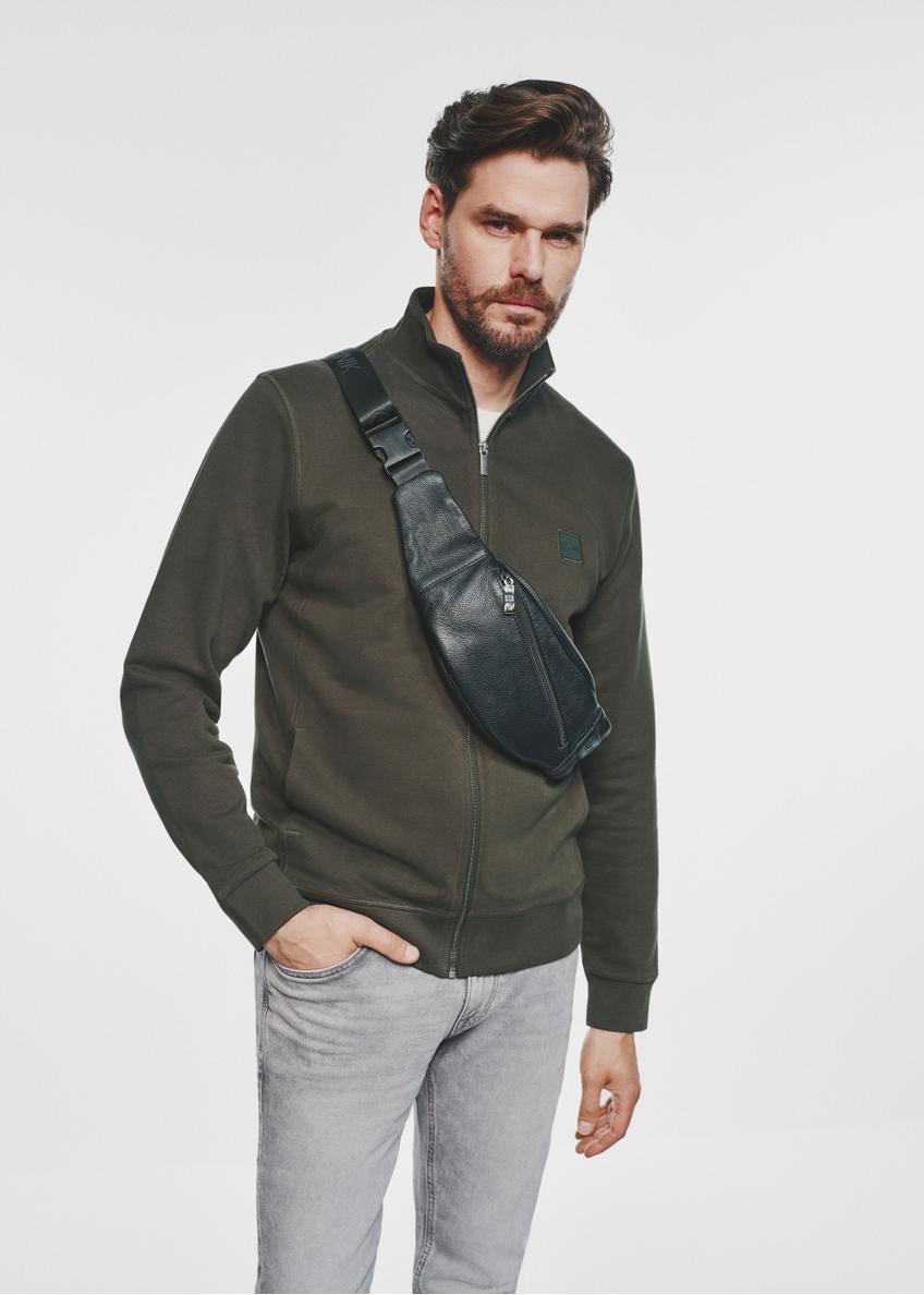 Black leather men's waist bag TORMS-0440B-99(Z25)