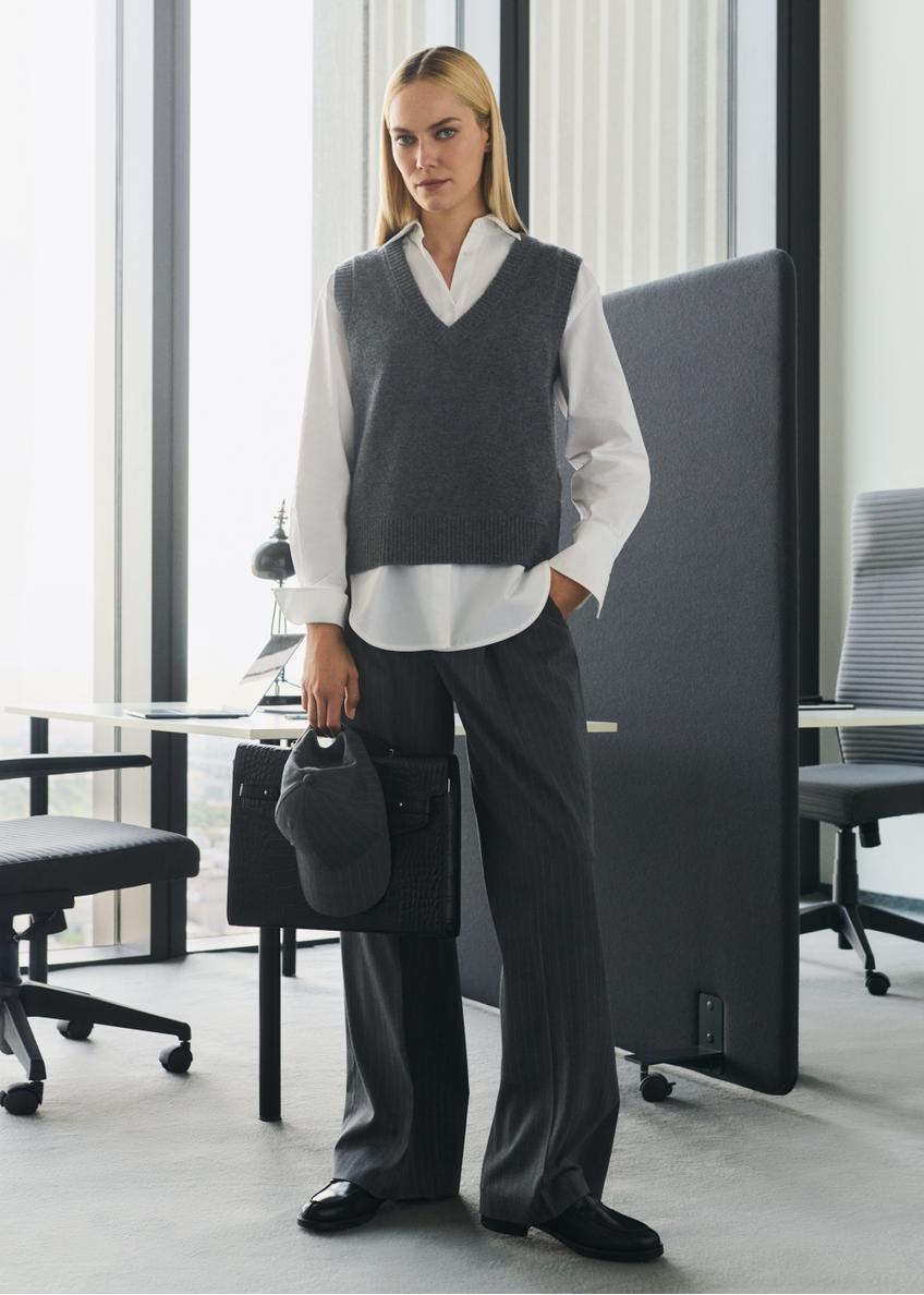 Women's woolen vest in gray color SWEDT-0253-91(Z25)