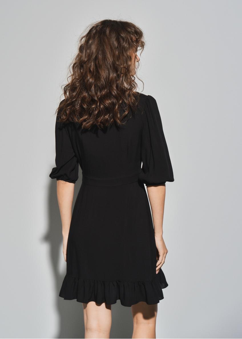 Black dress with frill SUKDT-0159-99(W23)