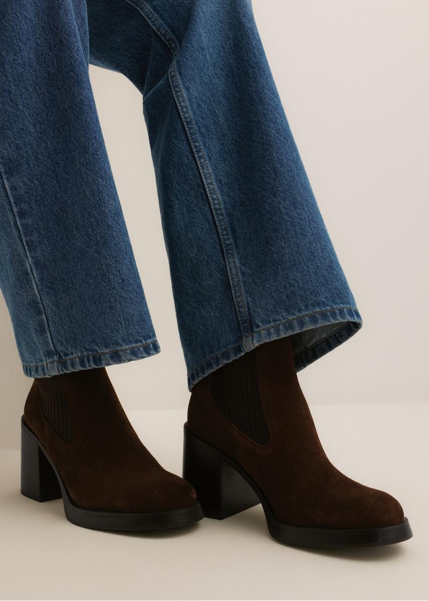 Women's suede high-heeled Chelsea boots BUTYD-1356-1L(Z26)