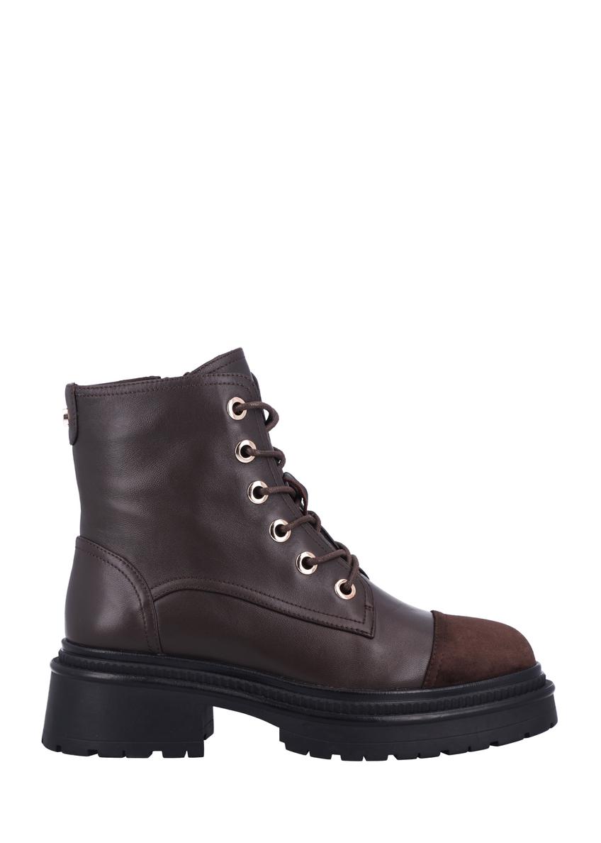 Dark brown women's ankle boots BUTYD-1343-1I(Z26), side view of the product on a white background.