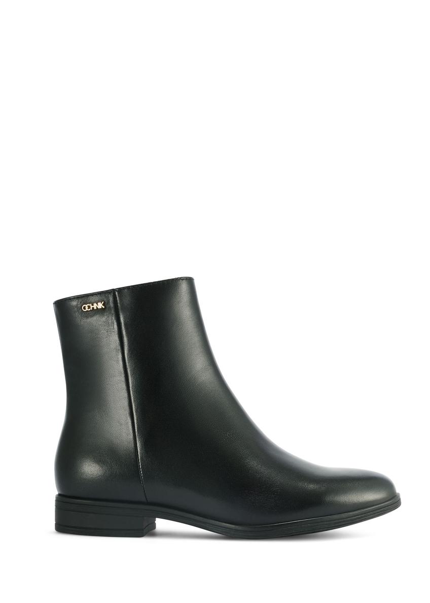 Black leather women's ankle boots BUTYD-1193-99(Z25)
