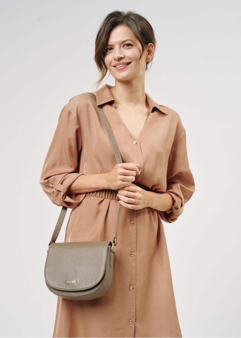 Brown leather women's postbag TORES-0972-80(W24)