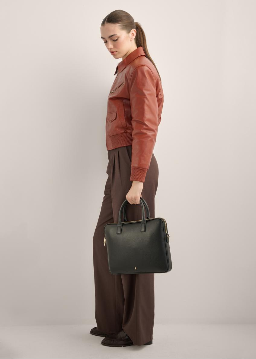Black elegant leather laptop bag TORES-1344-9I(Z26)
