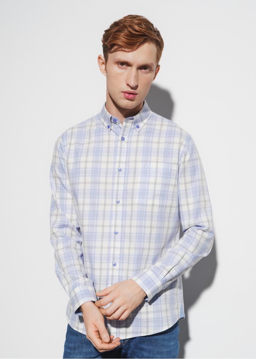 Men's light check shirt KOSMT-0309-15(W23)