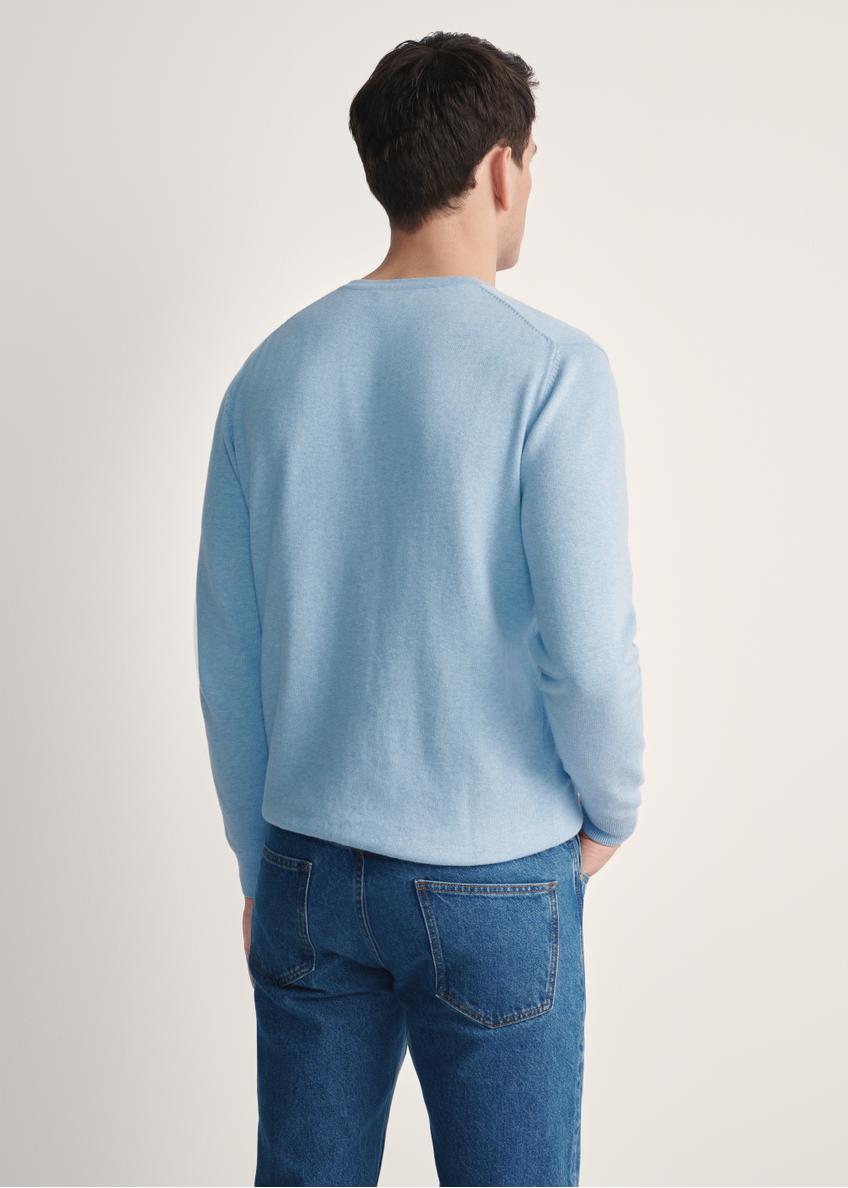 Blue men's sweater with logo SWEMT-0159A-61(Z25)