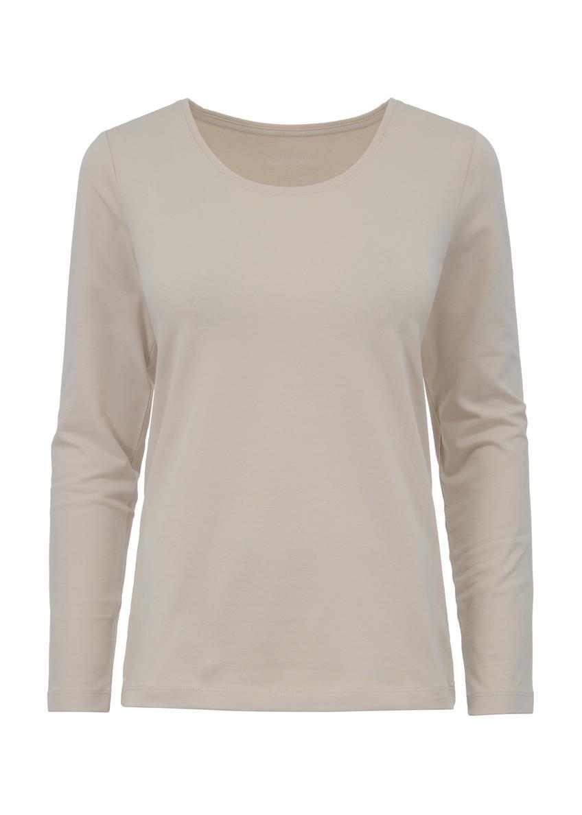 Beige long sleeve women's blouse LSLDT-0038-81(KS)
