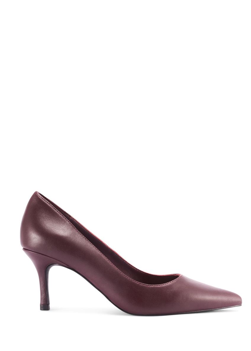 Burgundy leather women's pumps BUTYD-1031-49(Z25)