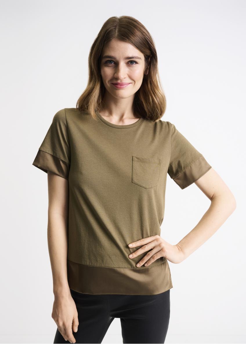 Women's short sleeve blouse BLUDT-0071-55(W22)-01