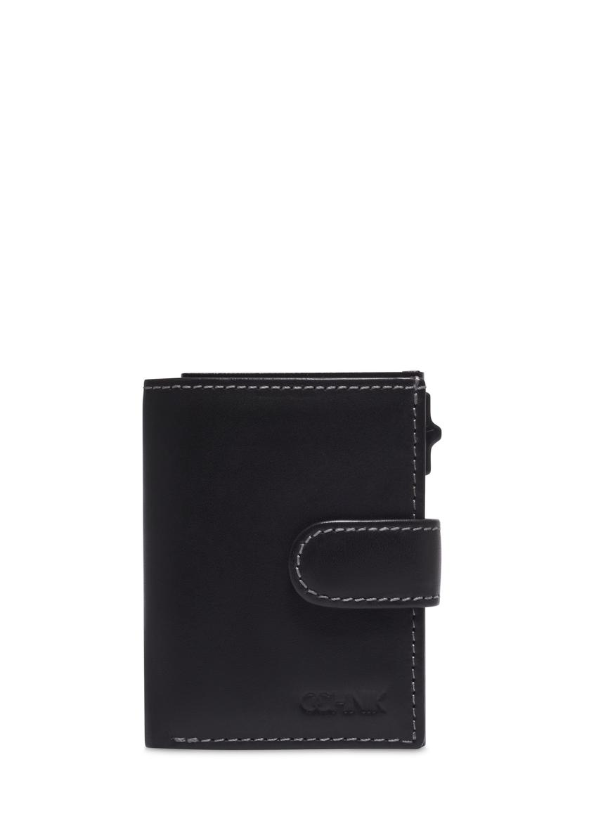 Men's leather compact wallet PORMS-0707-99(Z26), front product view on white background.