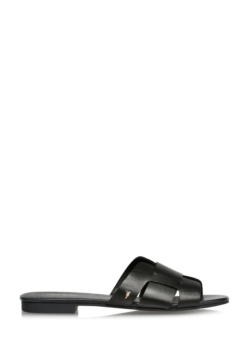 Black women's flip-flops with braid BUTYD-0904D-99(W26)