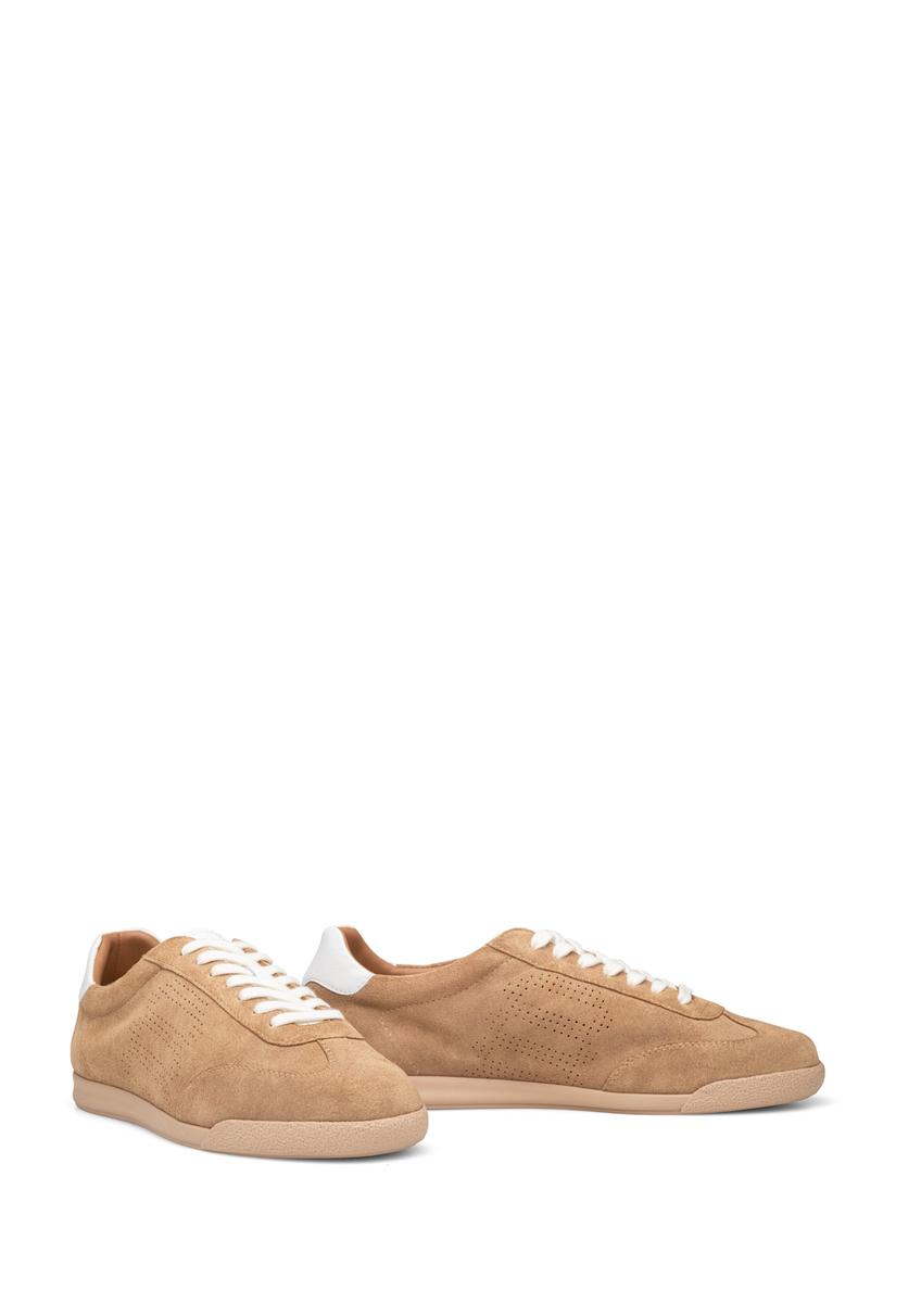 Beige leather sports shoes BUTYM-0534-1B(W26)