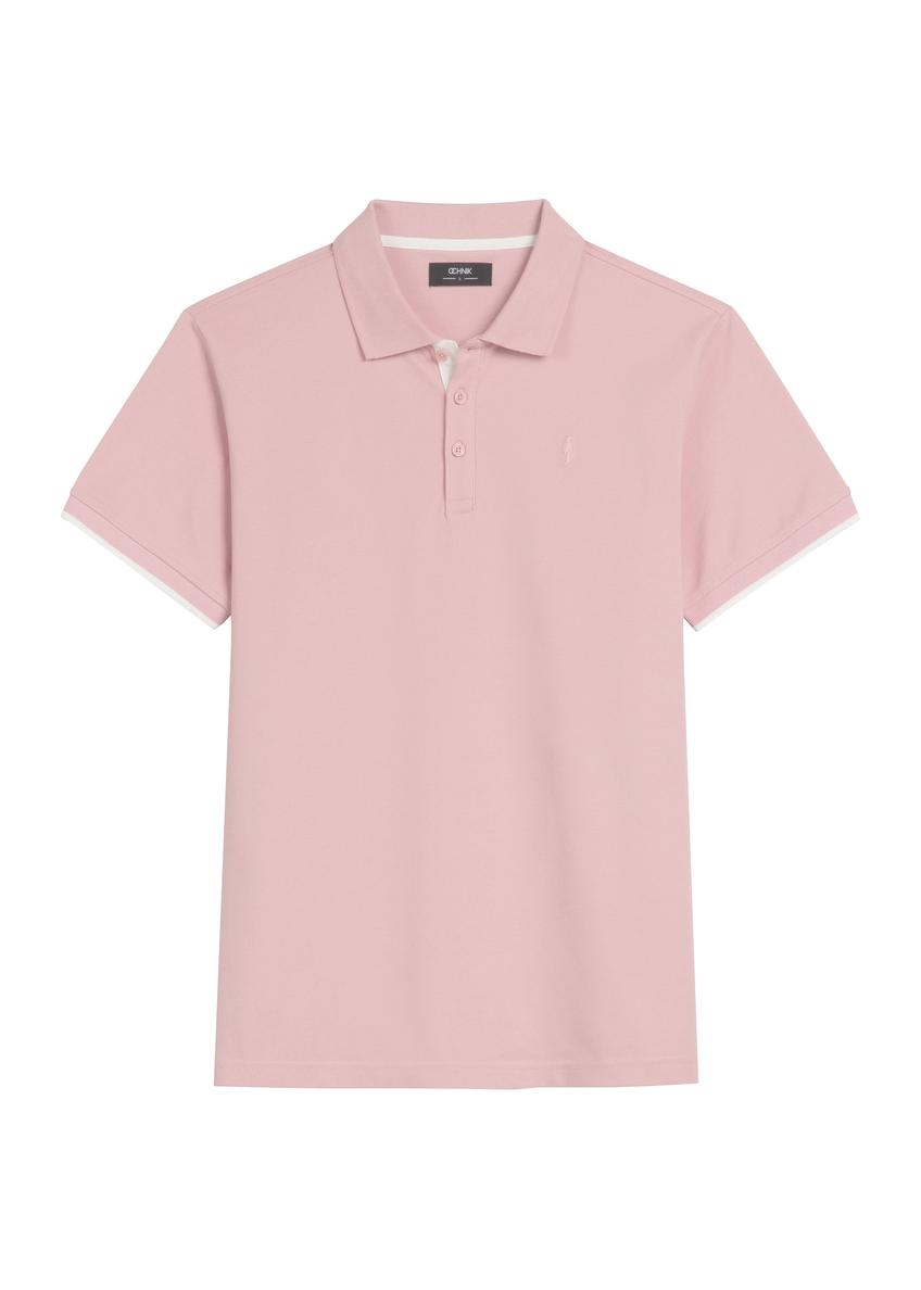 Pink cotton polo shirt POLMT-0045B-5B(W26)