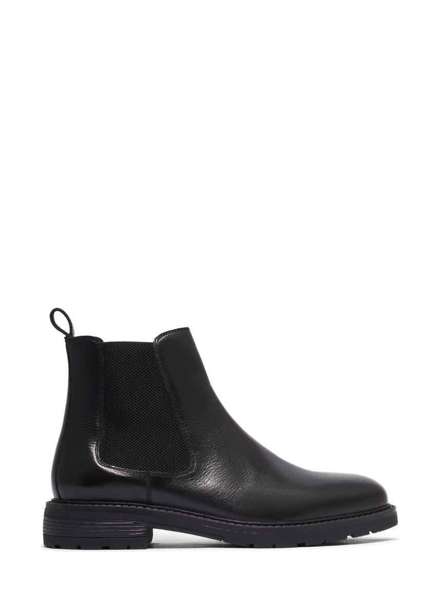 Men's black leather Chelsea boots BUTYM-0521-99(Z26), side view of the product on a white background.