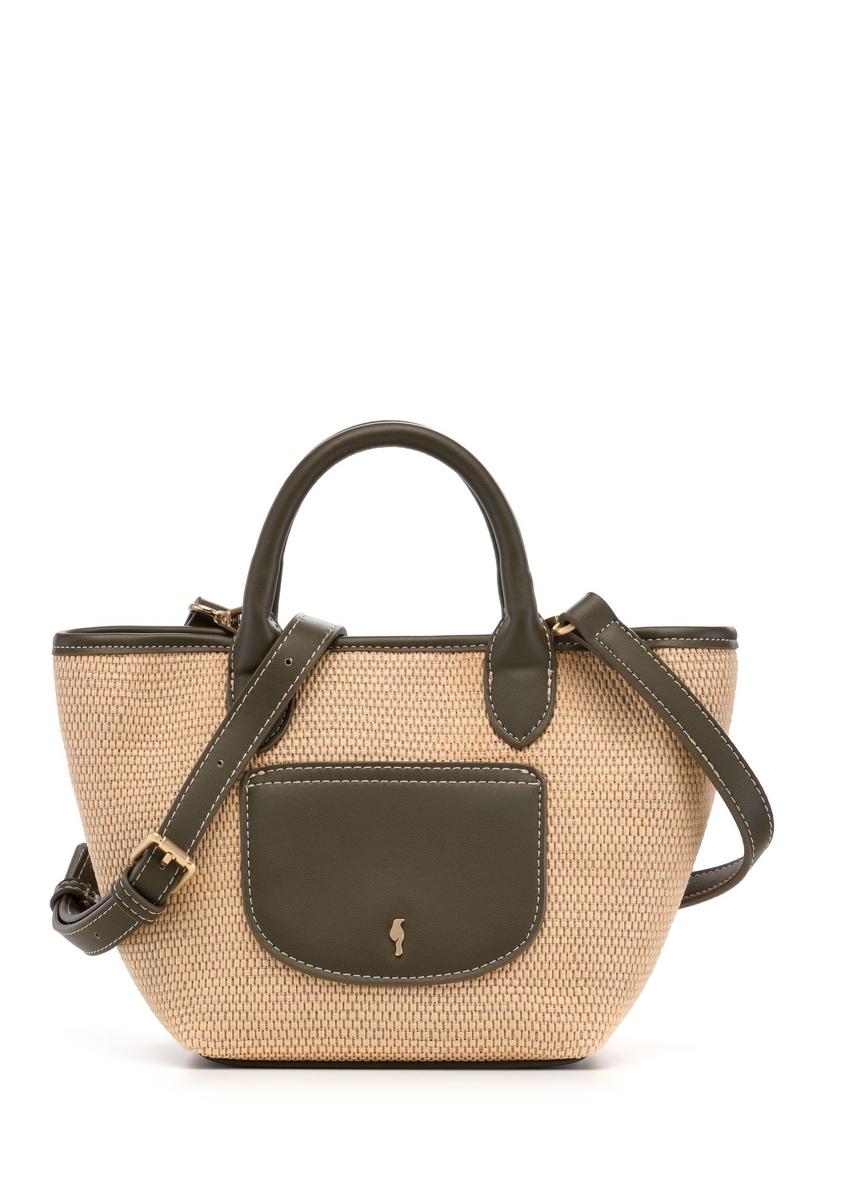 Braided small women's handbag TOREC-1230-1E(W26) - front product view, on white background.