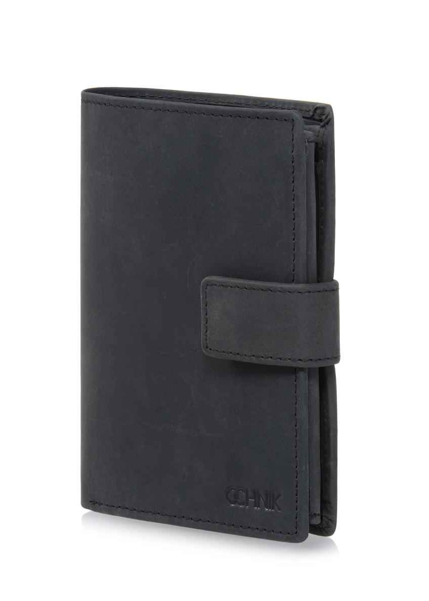 Black leather men's wallet PORMS-0543-99(W23)