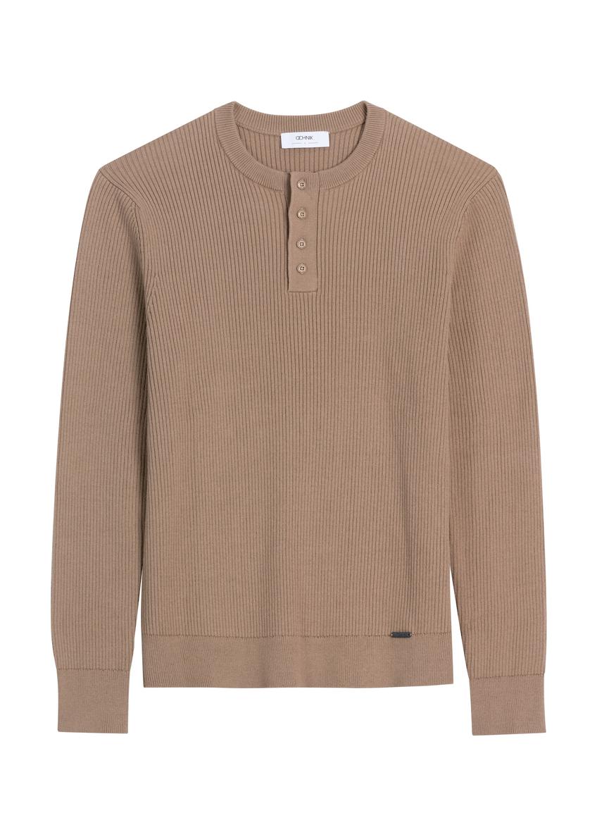 Light brown men's sweater SWEMT-0202-1K(Z26)