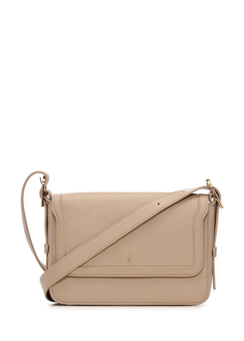 Beige women's messenger bag TOREC-1250-1B(Z26) - front product view, on a white background.