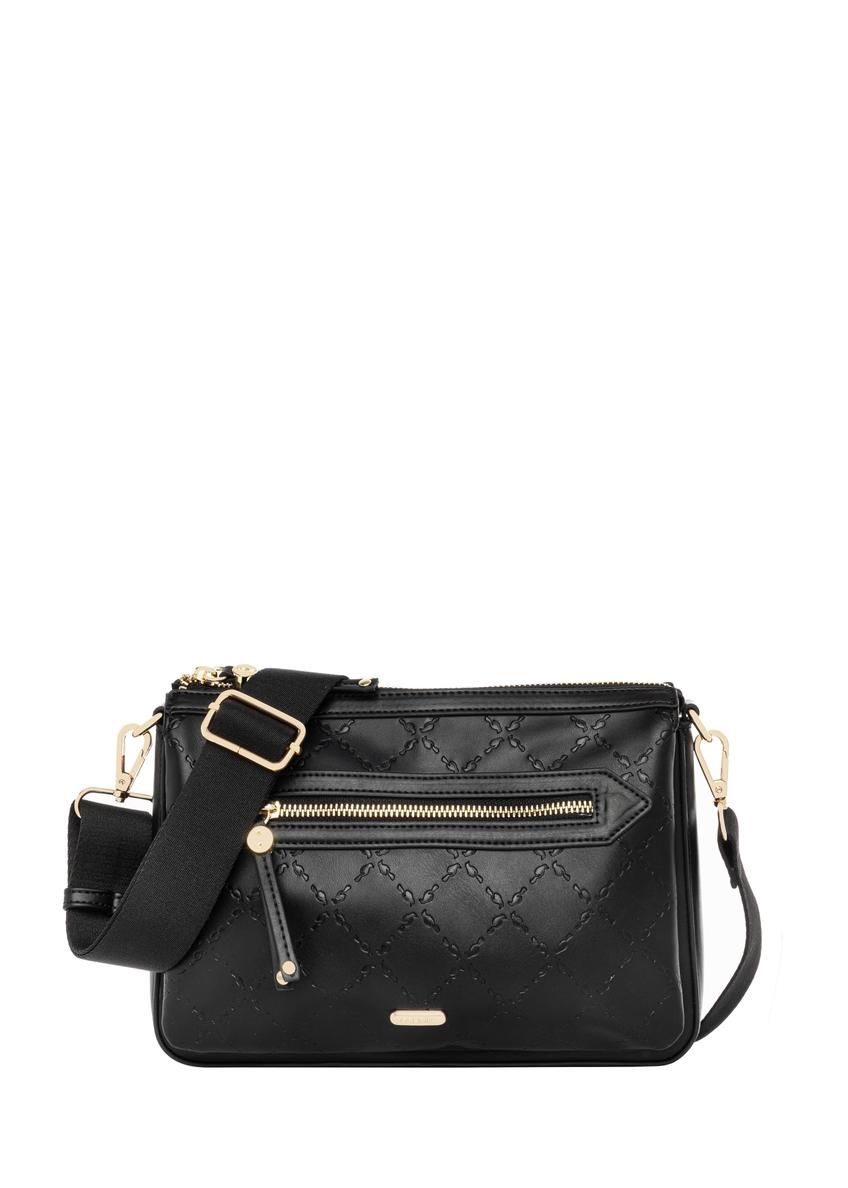 Black women's handbag with monogram TOREC-1293-9P(Z26)