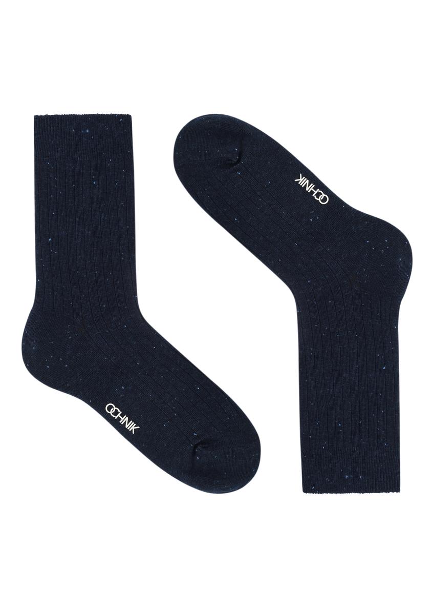 Navy blue men's socks SKAMT-0192-69(Z25), product view without packaging on white background.