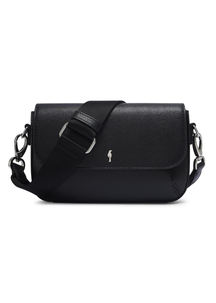 Black leather small women's handbag TORES-1184-99(Z26), front product view on a light background.