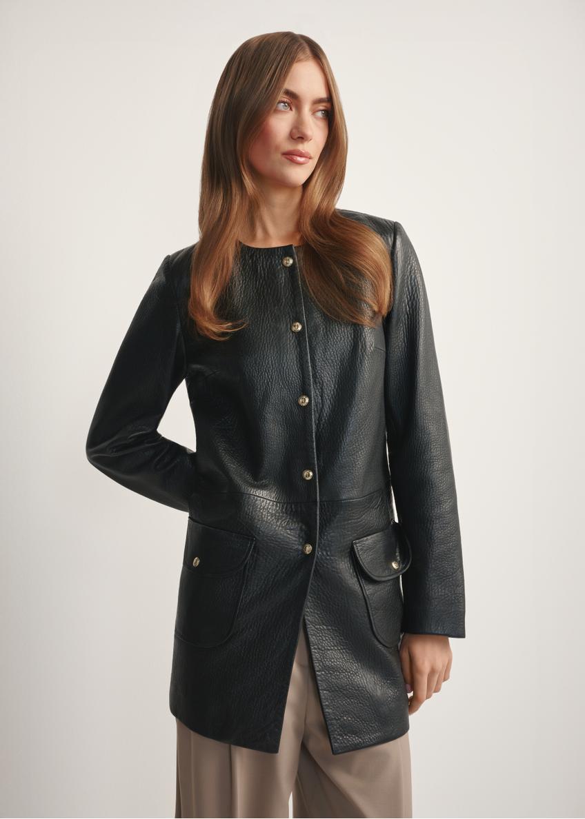 Black women's leather jacket KURDS-0583-99(W26)