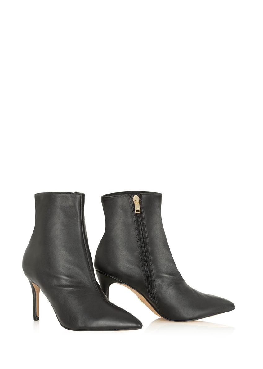 Black leather ankle boots with high heel BUTYD-1122-99(Z24)