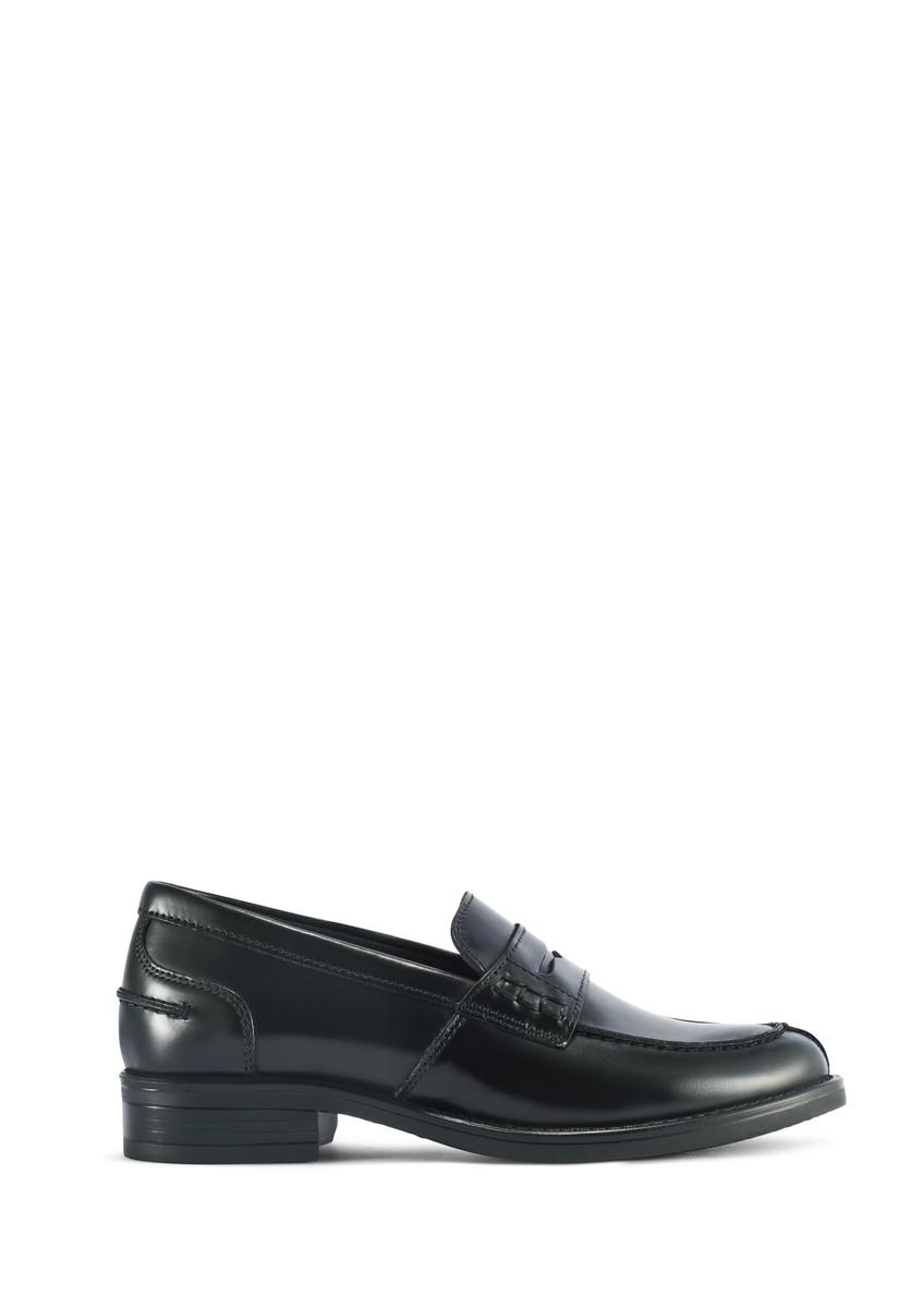 Black leather women's loafers BUTYD-1097-99(Z25)