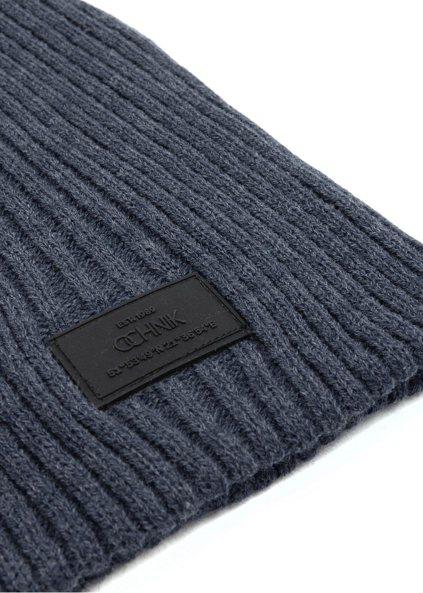 Men's navy blue winter cap CZAMT-0011-69(Z25)
