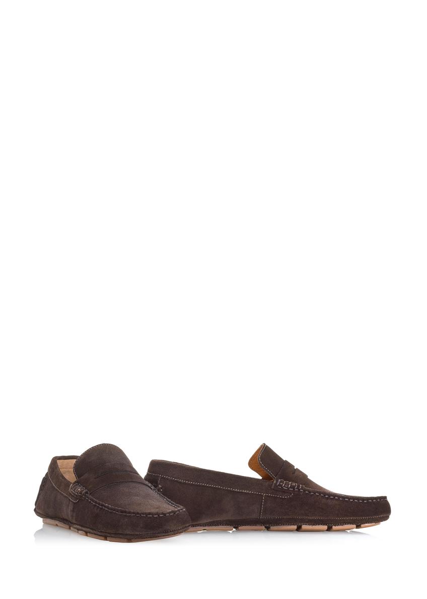 Brown leather men's moccasins BUTYM-0429-90(W24)