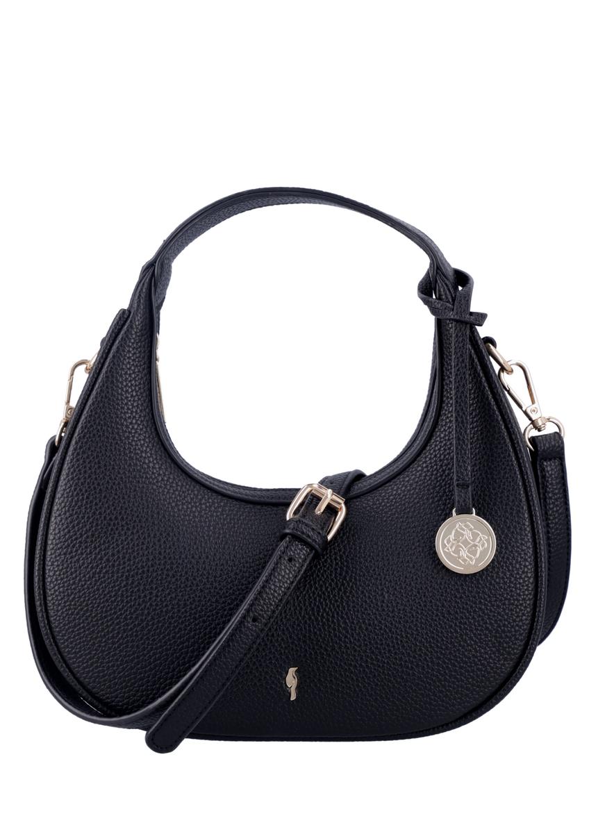 Black small shoulder bag TOREC-1319-9I(Z26), front product view on white background.