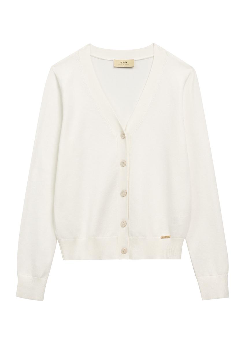 Cream women's cardigan KARDT-0061-0P(W26)