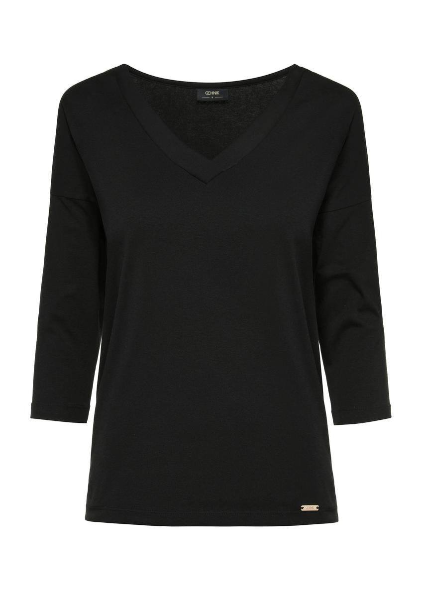 Black women's blouse BLUDT-0156-99(W25)-04
