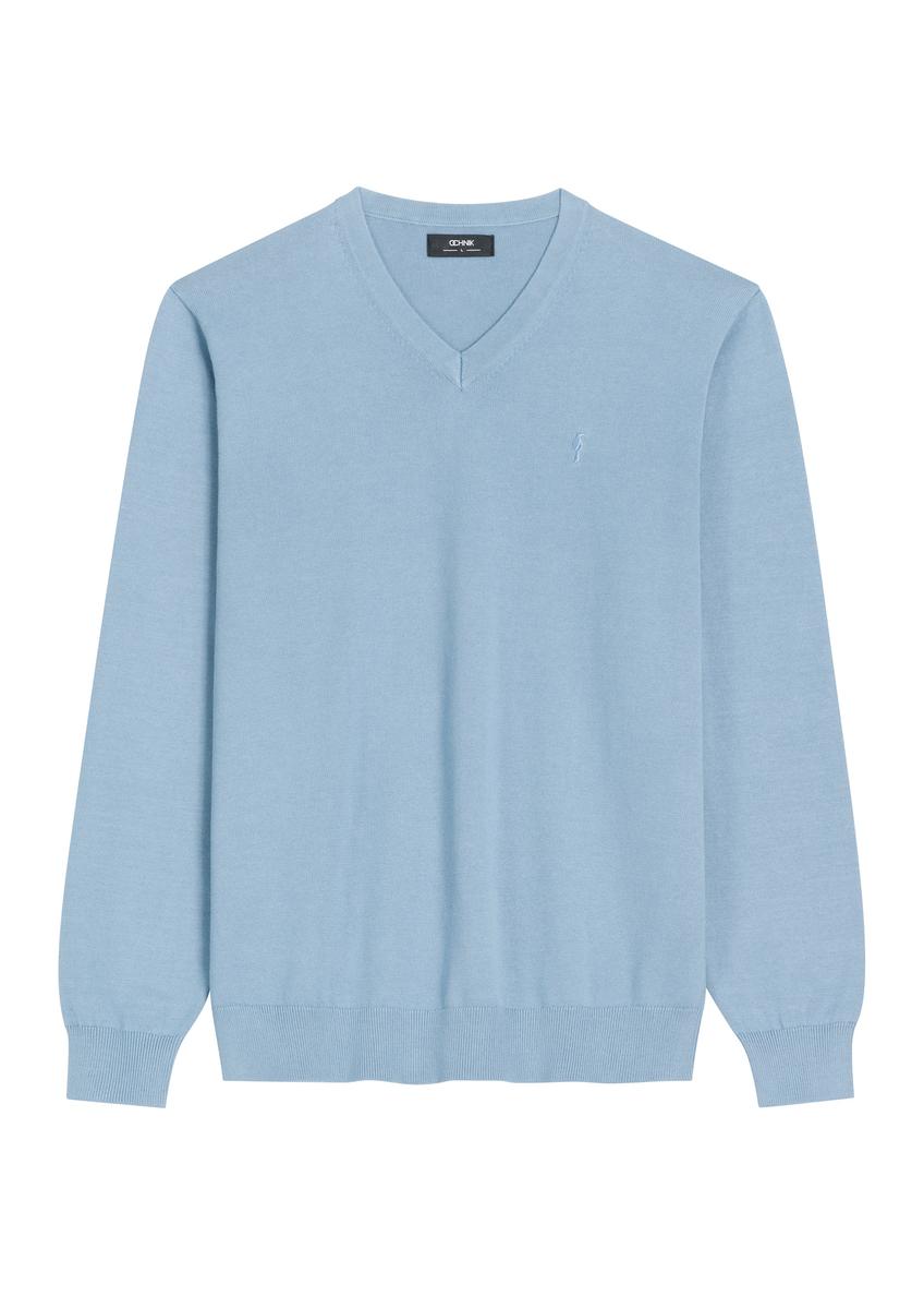 Blue men's sweater with logo SWEMT-0159A-7B(Z26)