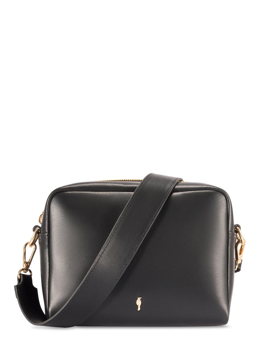 Black leather women's handbag TORES-1261-99(W26) - front product view, on white background.