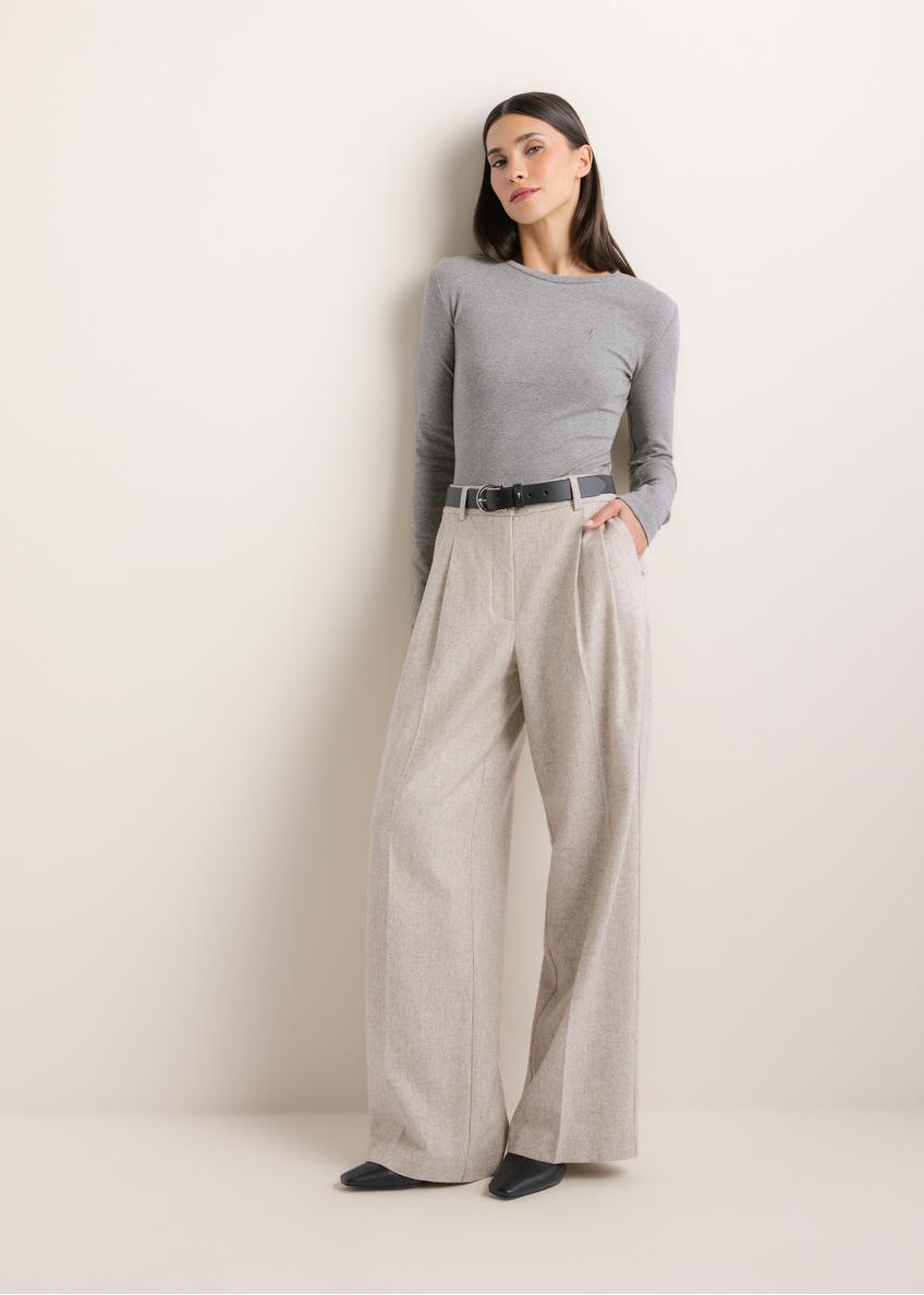 Women's Gray Cotton Longsleeve LSLDT-0061-9B(Z26)