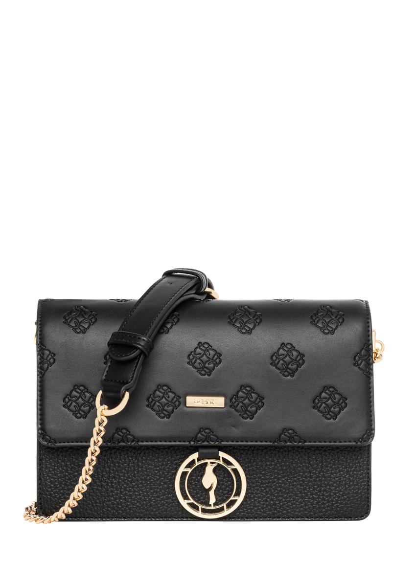 Black women's handbag with monogram TOREC-0536-9P(Z26)