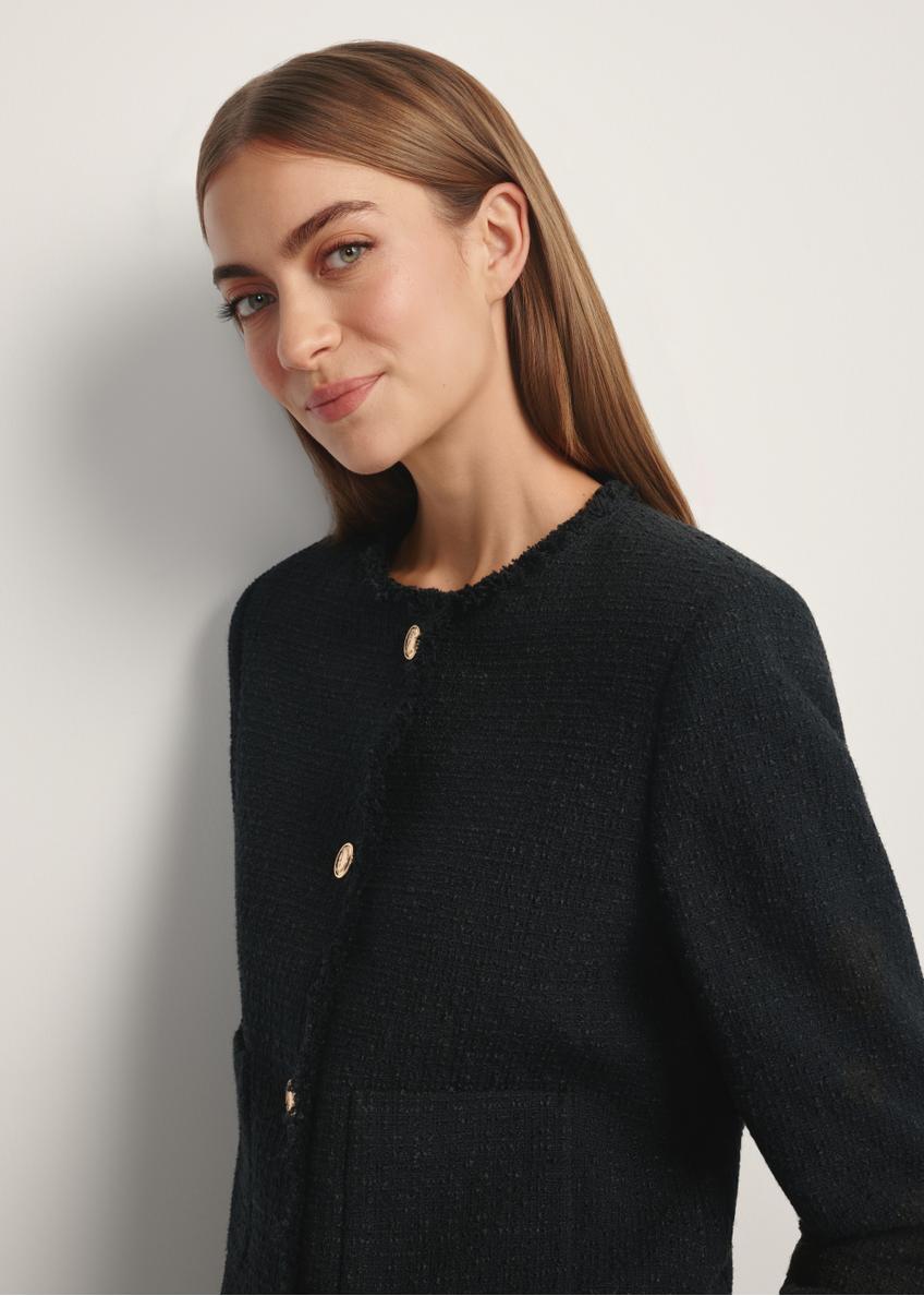 Black short women's jacket ZAKDT-0041-99(W26)