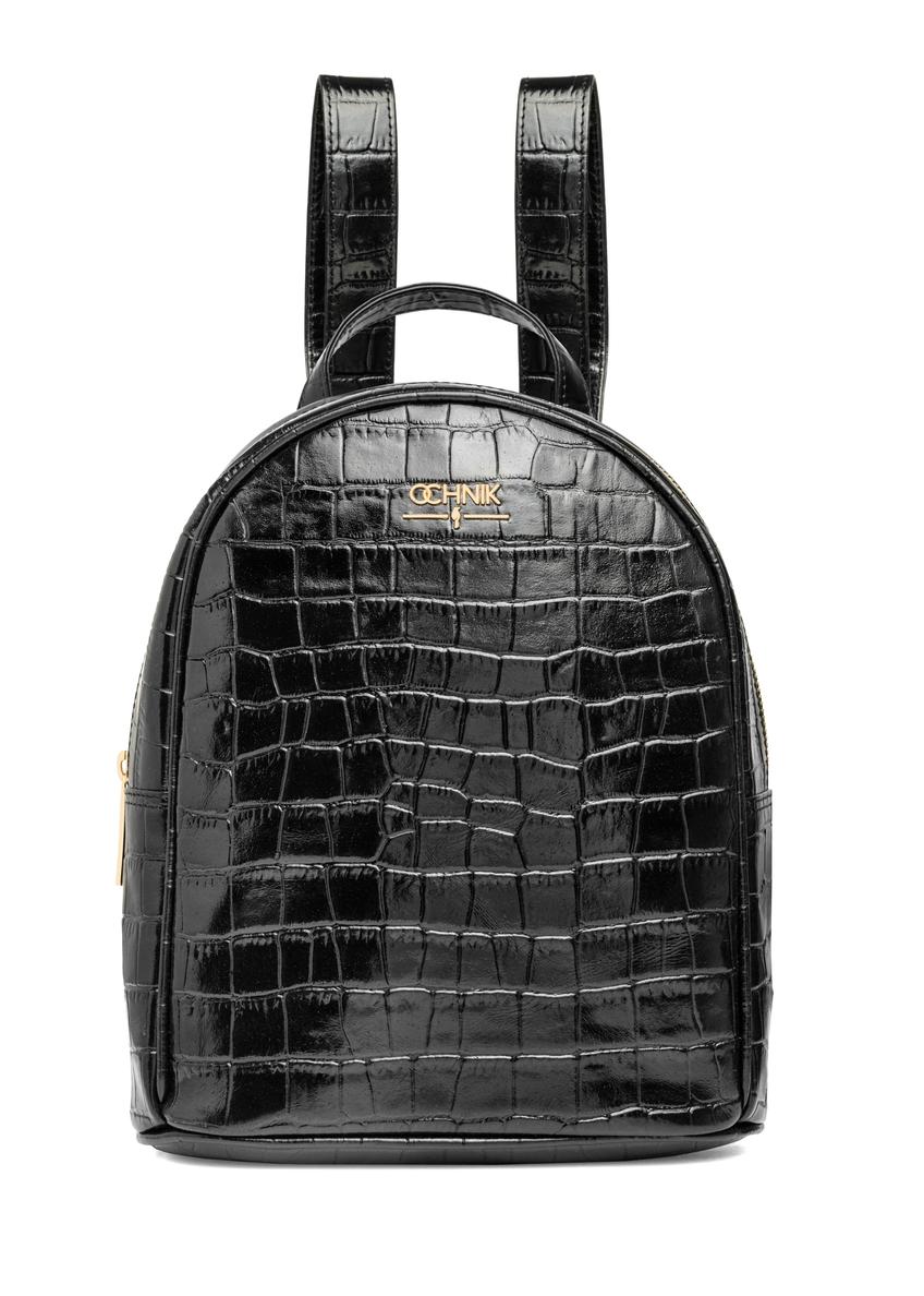 Black croco leather women's backpack TORES-1236-9G(W26)