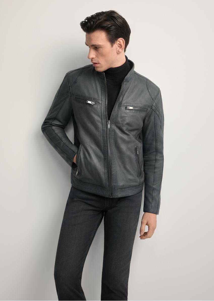 Graphite men's leather jacket KURMS-0393-9D(W26)