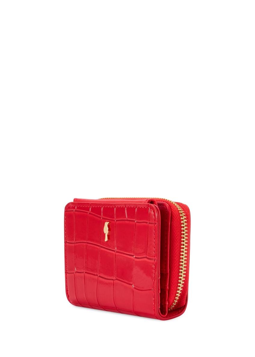 Small red croco women's wallet POREC-0352A-42(Z25)
