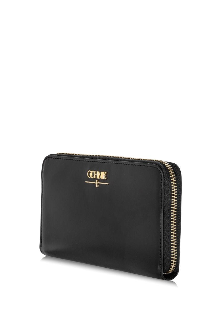 Black leather wallet PORES-0907A-99(W24)