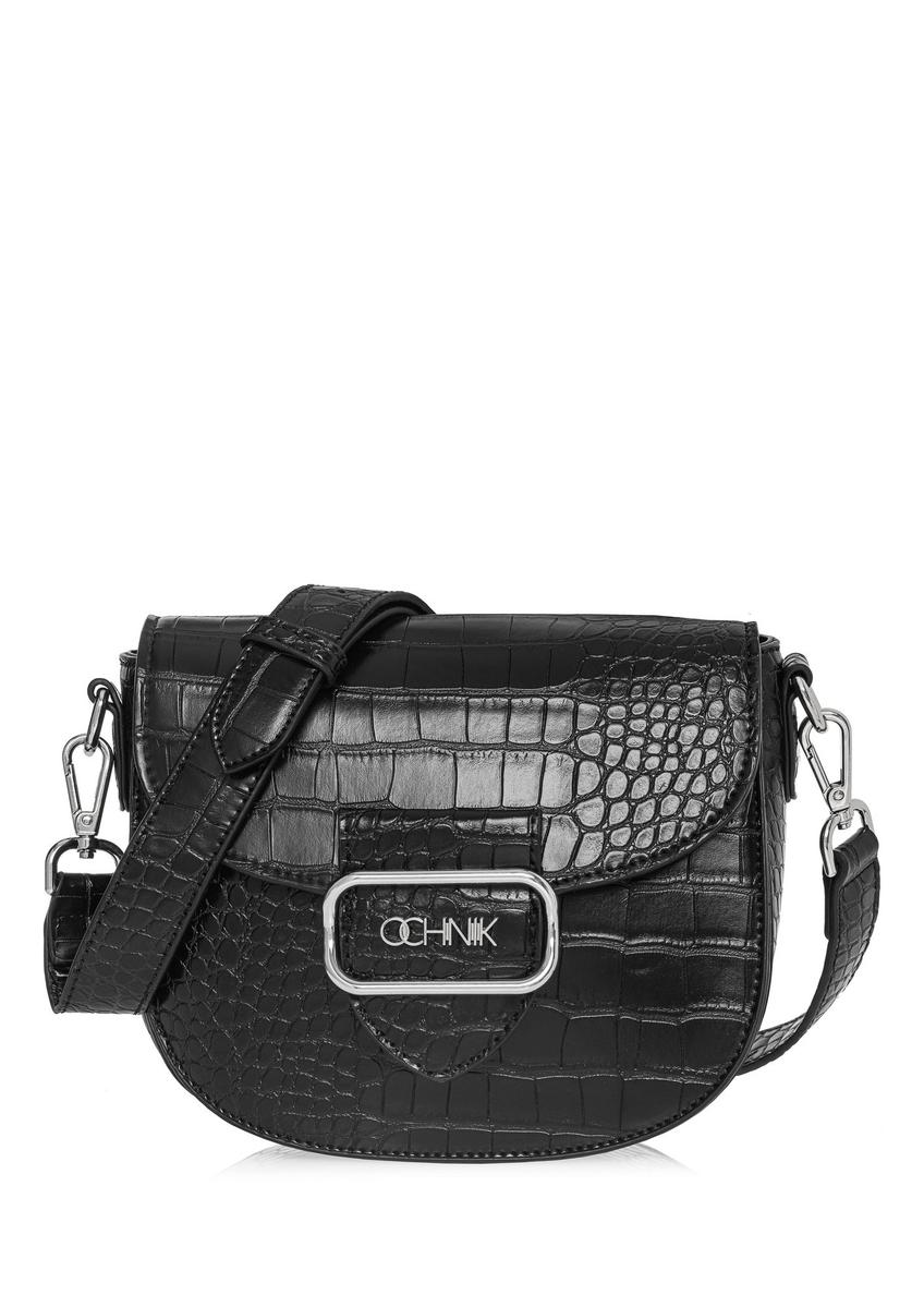 Black women's messenger bag with embossing TOREC-0880A-97(W25)