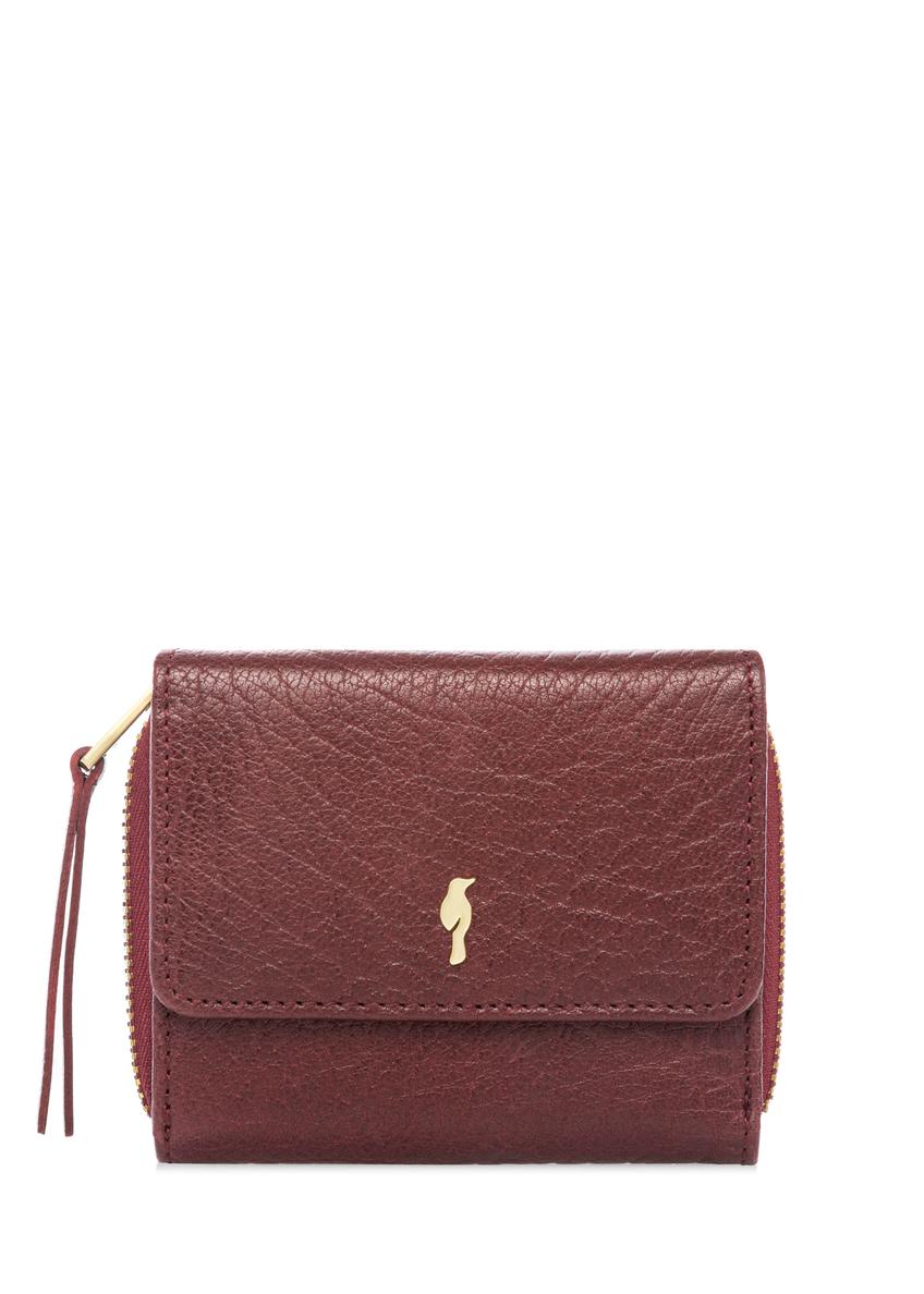 Small foldable women's leather wallet PORES-0816-4C(W26), front product view on white background.