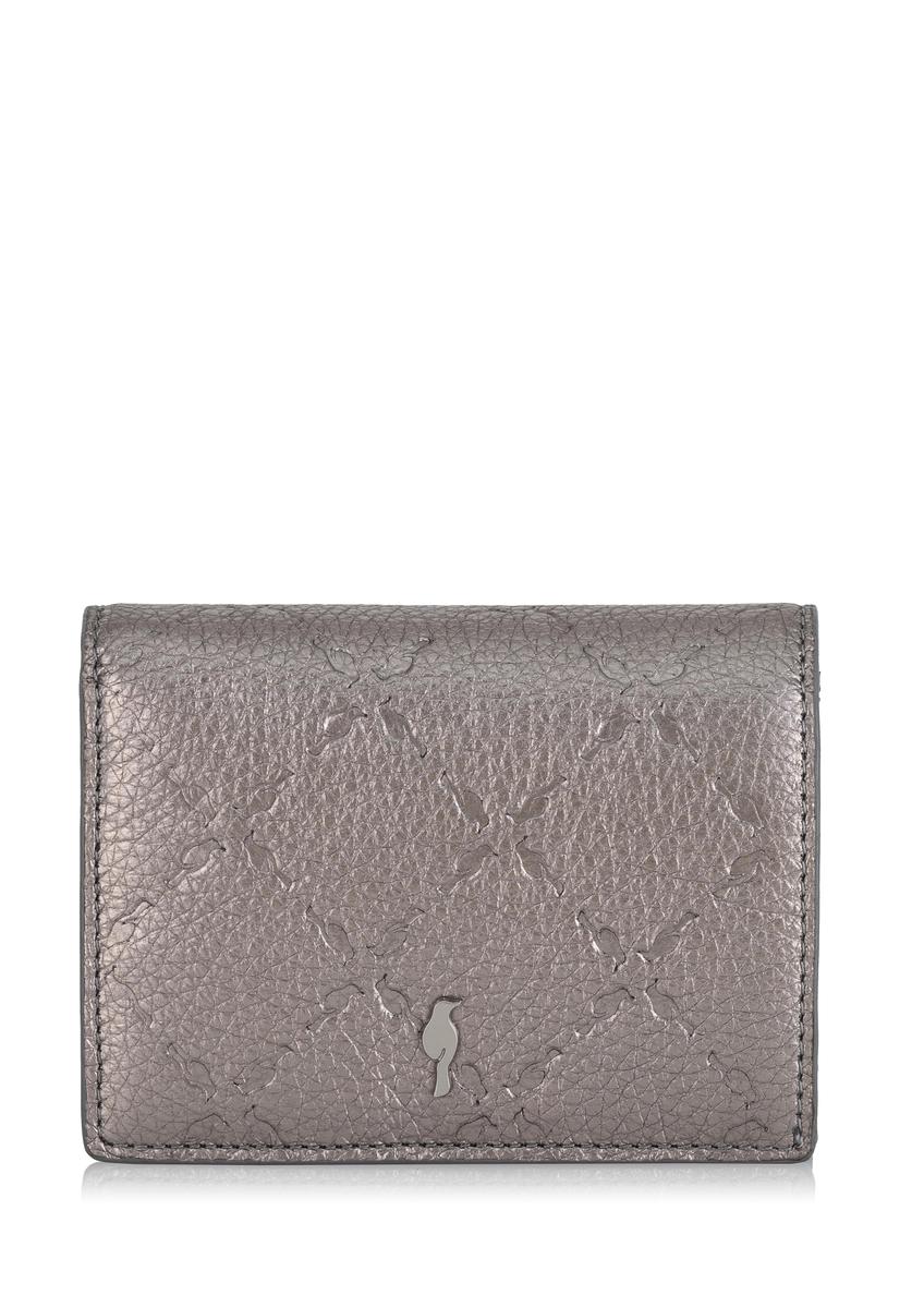 Women's small silver leather wallet PORES-0872-92(Z23)-08